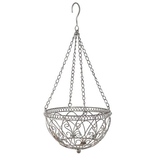 Floristik24 Hangmand metalen bloemenmand antieke look Ø25cm H56cm