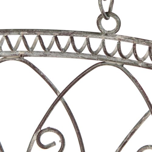 Floristik24 Hangmand metalen bloemenmand antieke look Ø25cm H56cm