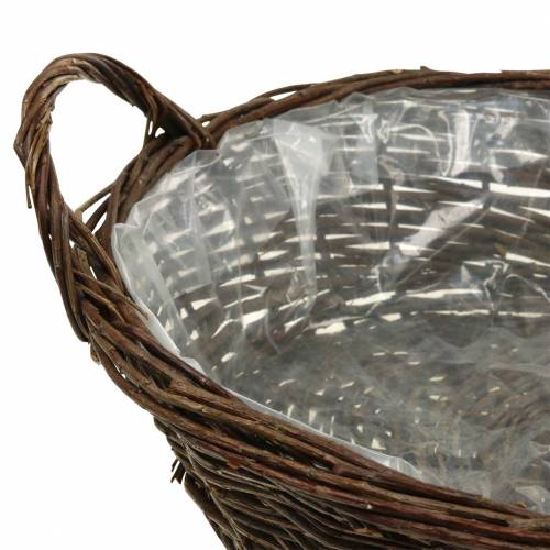 Floristik24 Grote mand met handvatten planter wilg bruin Ø40cm H13cm