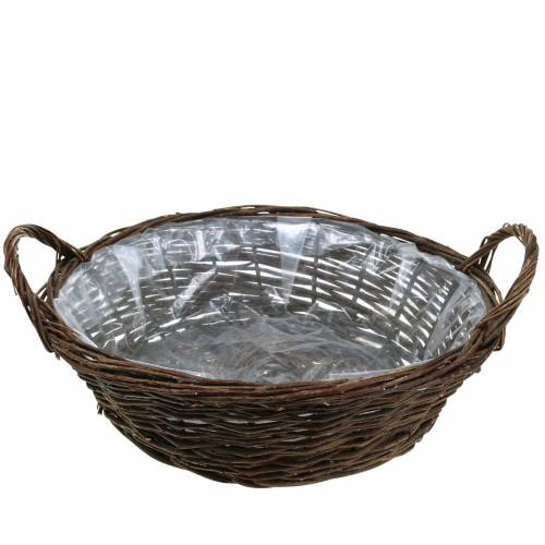 Floristik24 Grote mand met handvatten planter wilg bruin Ø40cm H13cm
