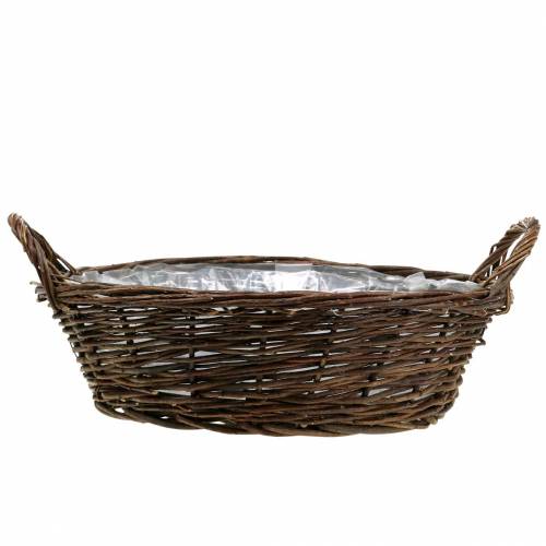 Floristik24 Grote mand met handvatten planter wilg bruin Ø40cm H13cm