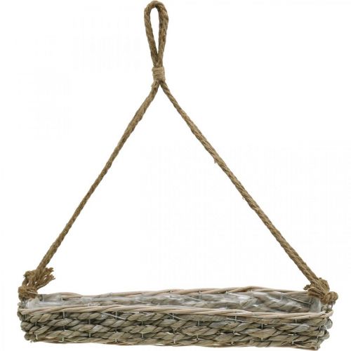 Artikel Hangmand, hangmand, plantenbak gevlochten naturel, gewassen wit L43.5cm