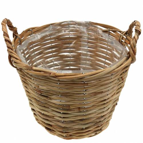 Floristik24 Mand rieten mand Ø25cm hoog 20cm bloemenmand voor opplant