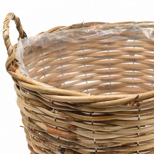 Floristik24 Rieten mand met handvatten bruin Ø48 / 43/37 / 33cm set van 4 plantenbakdecoratie
