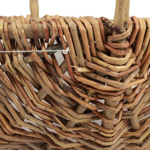 Artikel Mand plantenmand geweven mand met handvat naturel 33/28/22cm set van 3