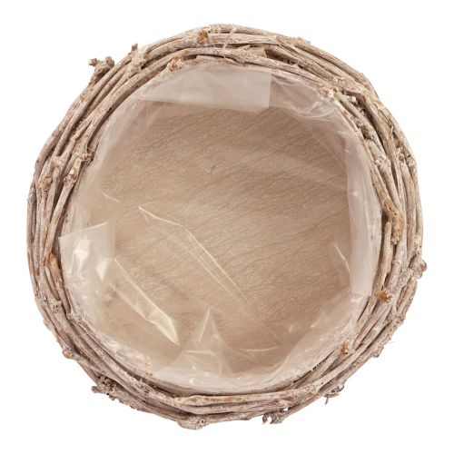 Floristik24 Rieten mand plantenmand gewassen wit Ø20cm H10cm