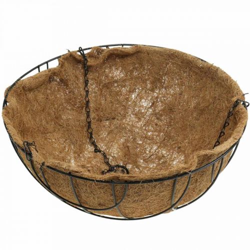 Artikel Hangmand, plantenschaal van kokosvezel metaal naturel, zwart H20,5cm Ø40,5cm