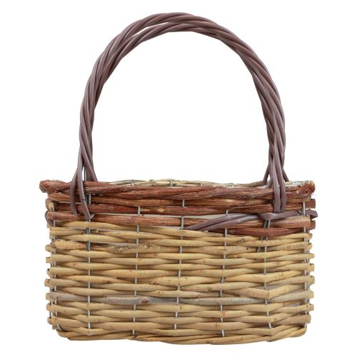 Floristik24 Mand met handvatten plantenmand handtas bruin 27×15×15cm