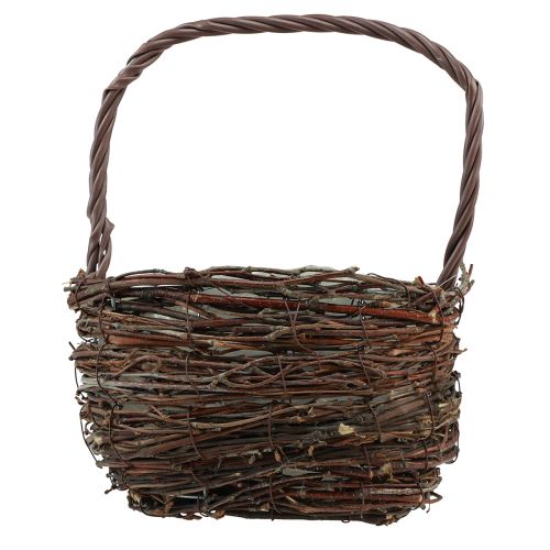 Artikel Mand met handvat berken plantenmand met folie H28,5cm