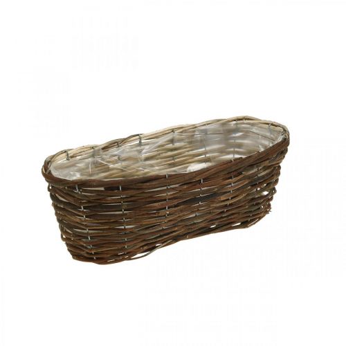 Floristik24 Mand om te planten, bloemendecoraties, mand van natuurlijk hout L35cm 11,5cm