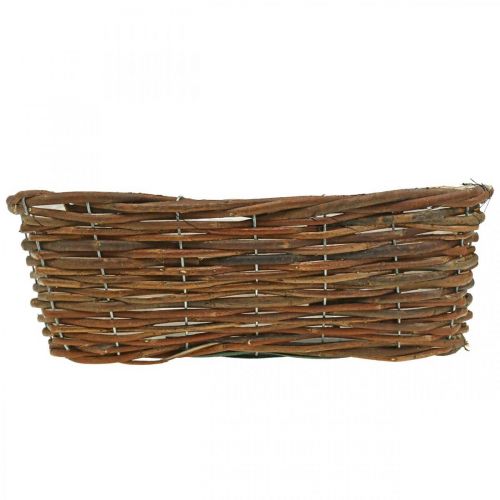 Floristik24 Mand om te planten, bloemendecoraties, mand van natuurlijk hout L35cm 11,5cm