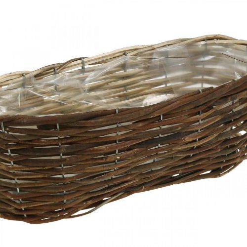 Floristik24 Mand om te planten, bloemendecoraties, mand van natuurlijk hout L35cm 11,5cm