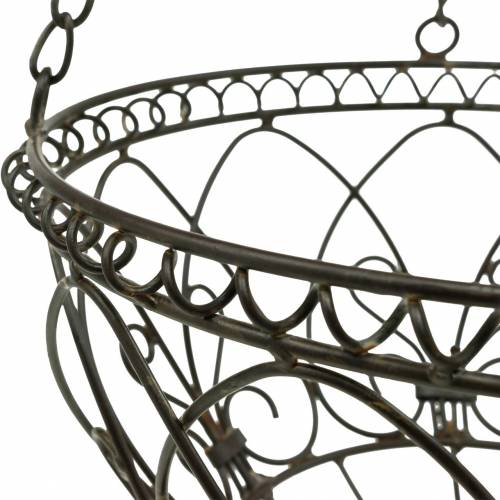 Floristik24 Decoratieve plantenmand om op te hangen roestbruin Ø24cm