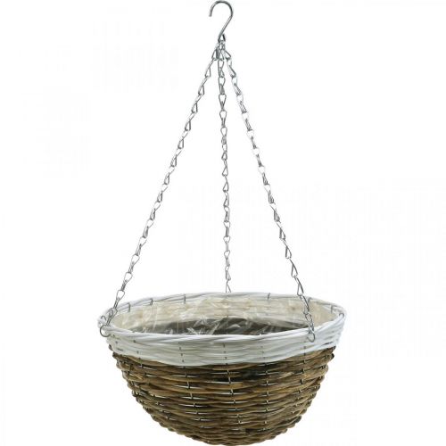 Plantenschaal, hanging basket, hanging basket naturel, wit Ø35cm