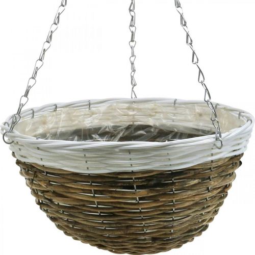 Plantenschaal, hanging basket, hanging basket naturel, wit Ø35cm