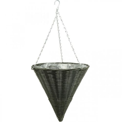Mand licht kegeltas grijs Ø35cm H37cm