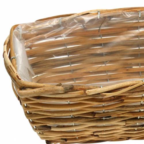 Floristik24 Manddoos van geschilde wilg naturel kleur bloembak set van 2