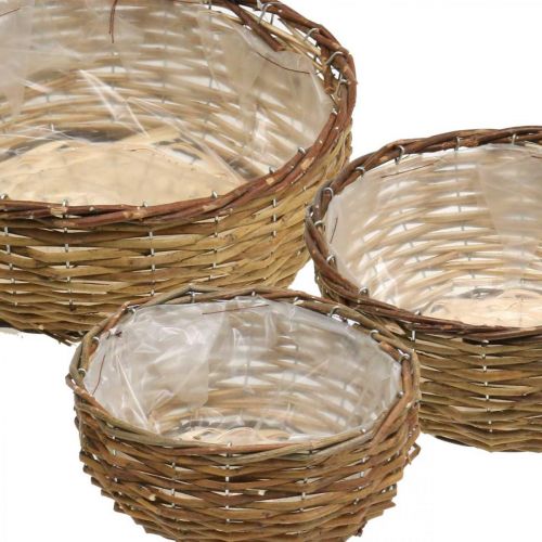 Artikel Mandschaal naturel plantenmand rieten mand Ø21.5/26/Ø31cm set van 3