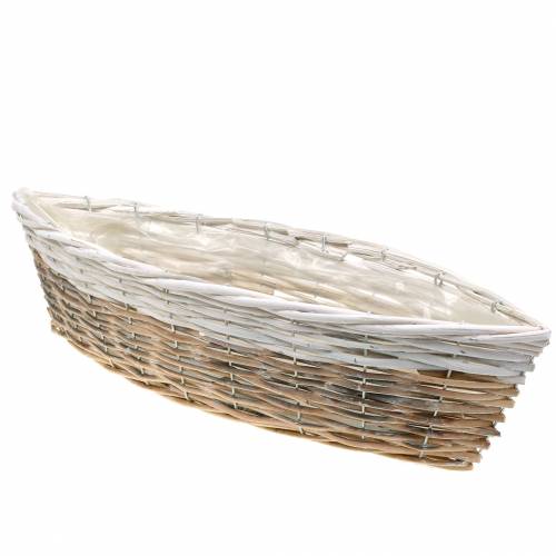 Floristik24 Mand boten wit, natuur 55cm x 17cm