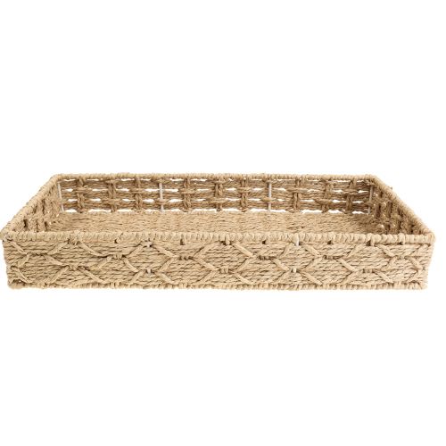 Artikel Mandenbak decoratieve dienbladmand naturel 41/33/25cm set van 3