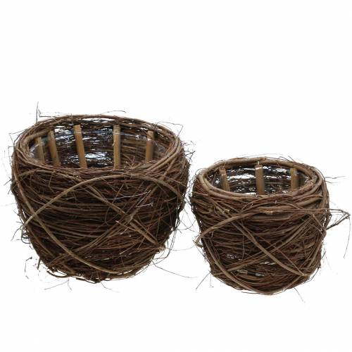 Floristik24 Plantpot wilgen naturel kleuren Ø26 / 20cm H20 / 16cm set van 2