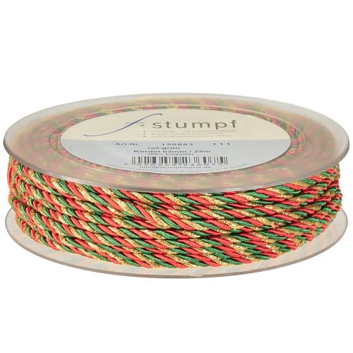 Artikel Koord rood groen goud decoratief koord driekleurig koord lint 3mm 25m