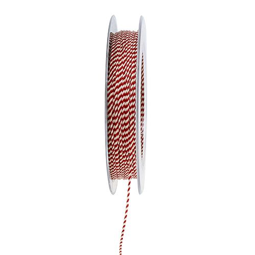 Floristik24 Snoer rood-wit 1mm 25m
