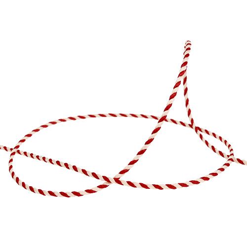 Floristik24 Snoer rood-wit 1mm 25m