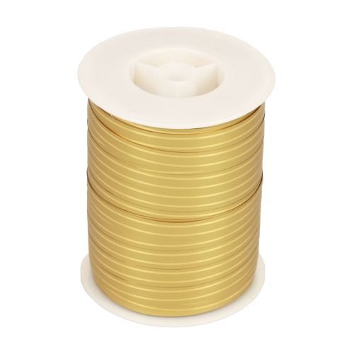 Artikel Krullint cadeaulint goud met gouden strepen 10mm 250m