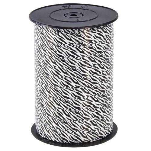 Decoratief lint zwart wit krullint Safari 10mm 100m