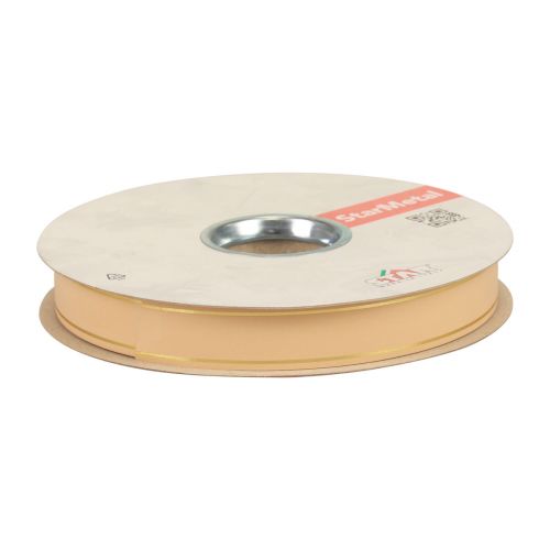 Artikel Krullint cadeaulint abrikoos gouden rand 19mm 100m