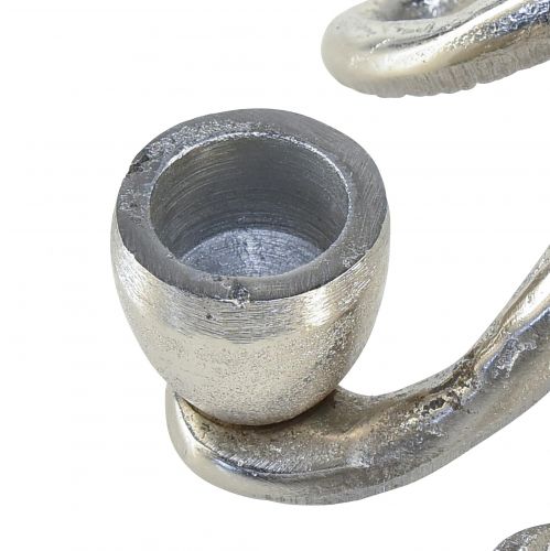 Floristik24 Maritieme decoratieve kandelaar octopus metaal zilver Ø14cm H9cm