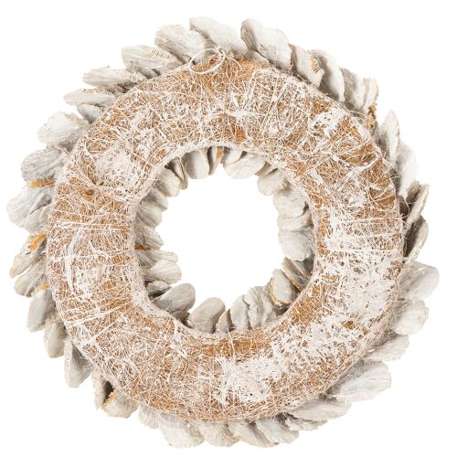 Kerstkrans van spons, natuurlijke decoratie, 37 cm | Floristik24.nl