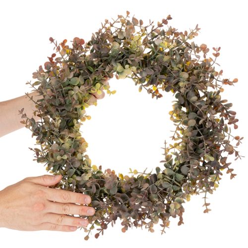 Kunstmatige eucalyptuskrans, herfstdecoratie, rond, 45 cm | Floristik24.nl