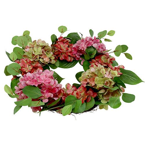 Floristik24 Krans hortensia's Ø60cm groen, roze 1st