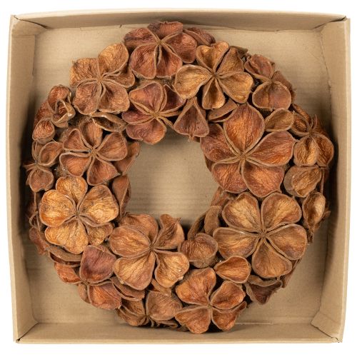 Krans van gedroogde lotusbloemen, decoratieve deurkrans, 35 cm | Floristik24.nl