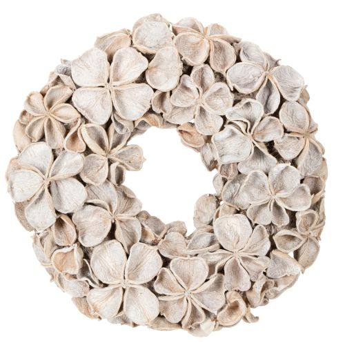 Krans met lotusbloesem, natuurlijke decoratie, gedroogde bloemen, 35 cm