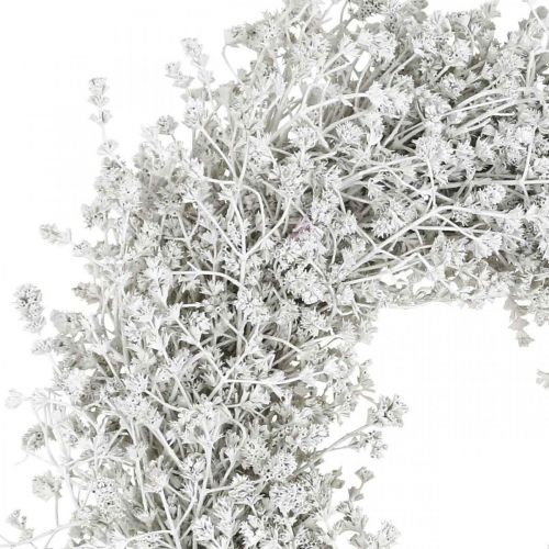 Floristik24 Kerstkrans wit droogbloemenkrans linnen Ø34cm