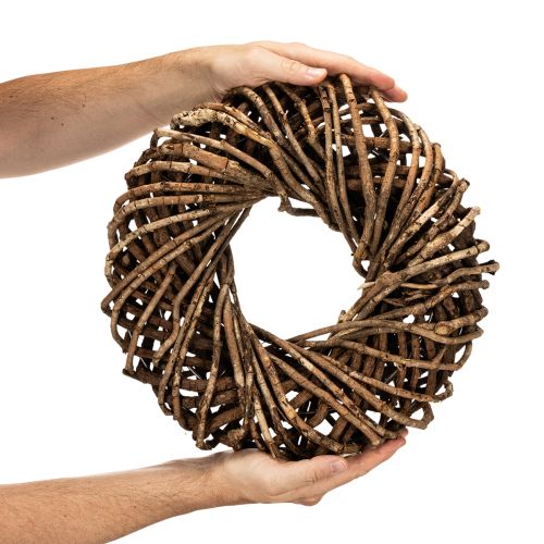 Krans gemaakt van natuurlijke takjes, ronde rotankrans om zelf te maken, 35 cm | Floristik24.nl