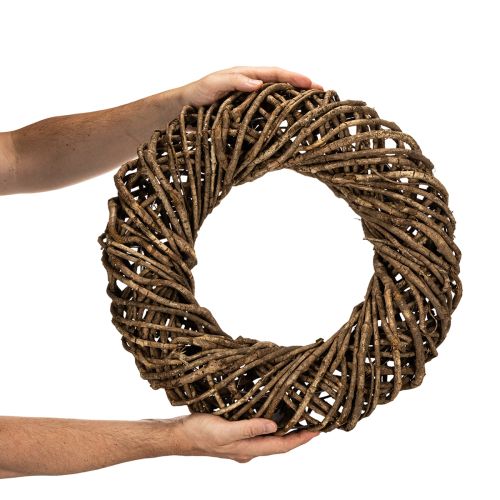 Decoratieve krans gemaakt van natuurlijke takken, rotankrans, rond, groot, 45 cm. | Floristik24.nl