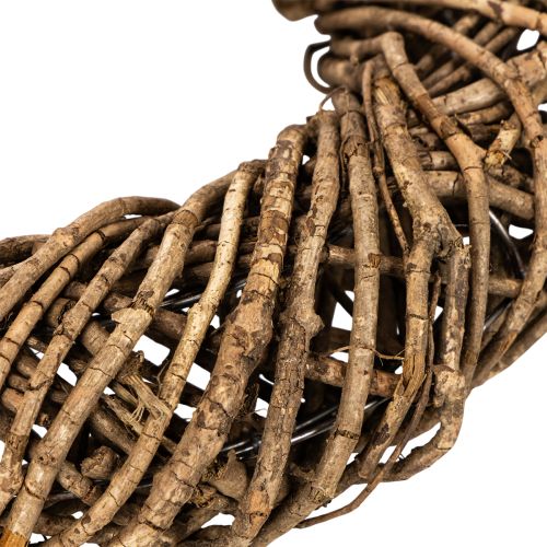 Decoratieve krans gemaakt van natuurlijke takken, rotankrans, rond, groot, 45 cm. | Floristik24.nl