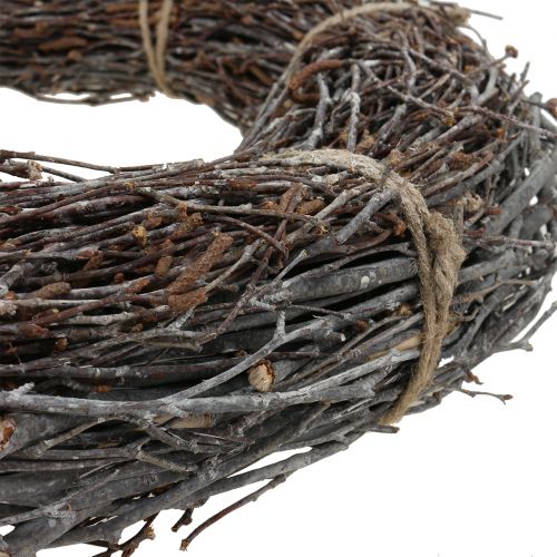 Floristik24 Krans van kreupelhout Ø49cm gewassen wit