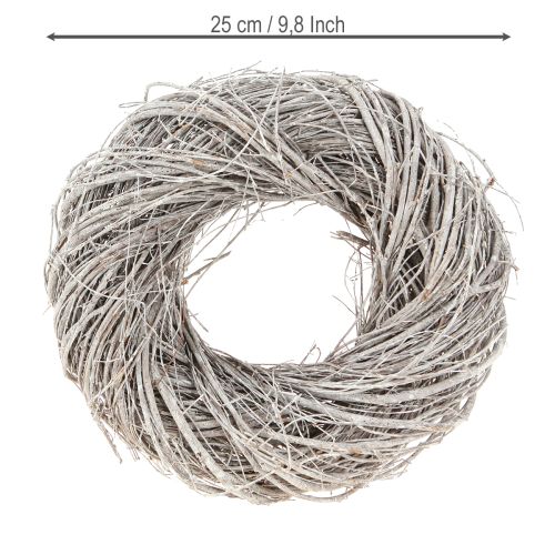 Artikel Krans Iep Wit Decoratieve Krans Witgekalkt Natuurlijke Krans Ø25cm