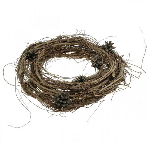 Artikel Natuurlijke krans iep takken kegels deco krans natuur Ø35cm H8cm