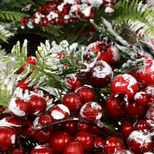 Floristik24 Krans berijpt met rode bessen 36cm