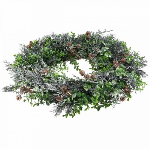 Floristik24 Kerstkrans Adventskrans met kunstsneeuw Ø30cm