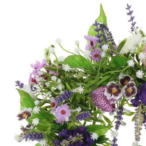 Floristik24 Krans dambord bloem/lavendel/lila Ø28cm