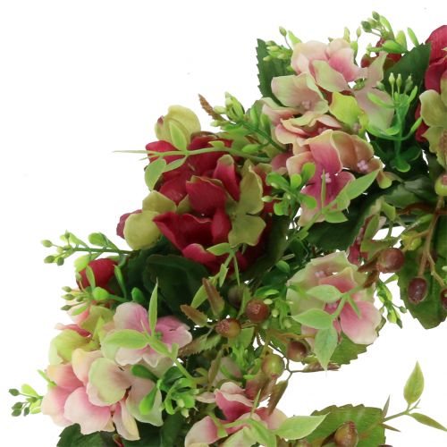 Floristik24 Krans hortensia's / bessen donkerrood Ø30cm