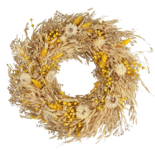 Artikel Decoratieve krans haverkrans naturel krans strobloemen geel Ø29cm