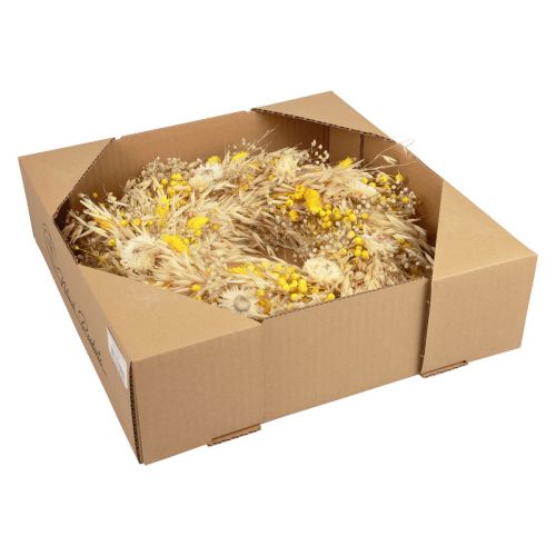 Artikel Decoratieve krans haverkrans naturel krans strobloemen geel Ø29cm